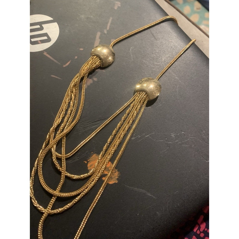 gold-tone multi-strand liquid chain necklace